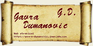 Gavra Dumanović vizit kartica
